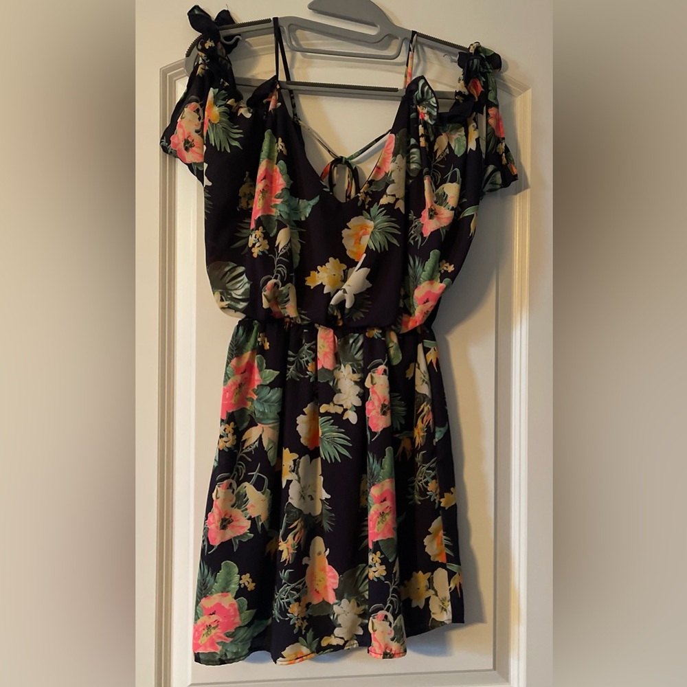 Peach Love California Mini Dress with Off The Shoulder Sleeves
